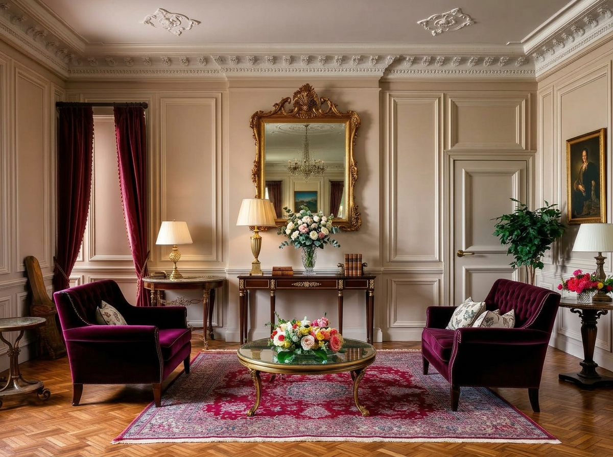 Wine & Heritage — living room with a warm mood